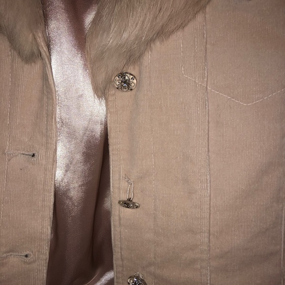 Vintage y2k Arden B courderoy pink jacket with fur - Picture 5 of 10